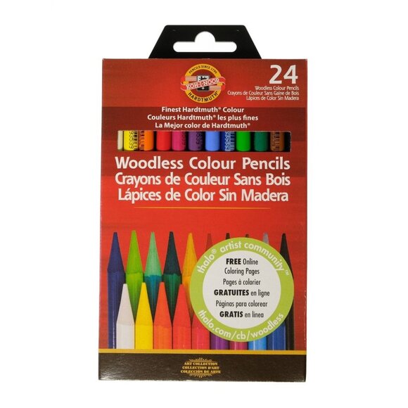 Koh-I-Noor Progresso Woodless Colored 24-Pencil Set Assorted Colored Pencils New - Picture 5 of 6
